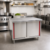 Thumbnail image #2 for Eagle Spec-Master Marine Counter Edge Cabinet Base Work Table with Hinged Doors, 36 x 24 Inch, 14-Gauge 304 Stainless Steel Top