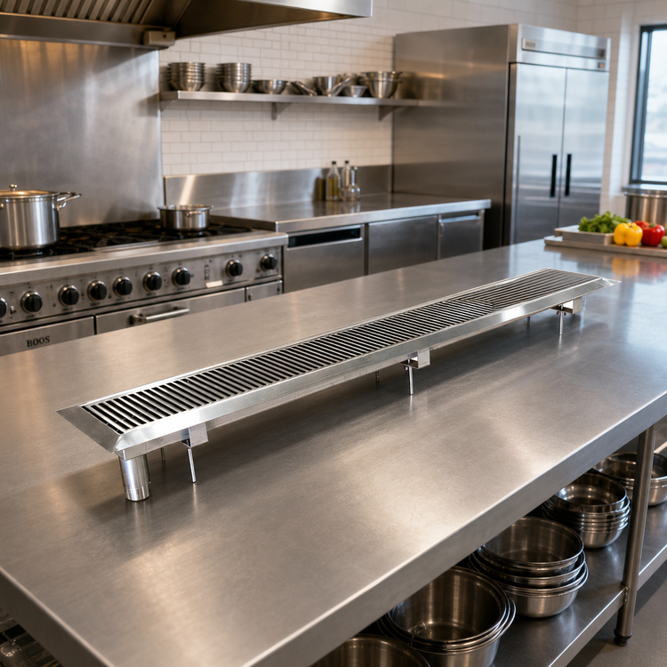 Product image #2 for John Boos 18-Inch Drop-In Stainless Steel Urn Trough with Removable Grate