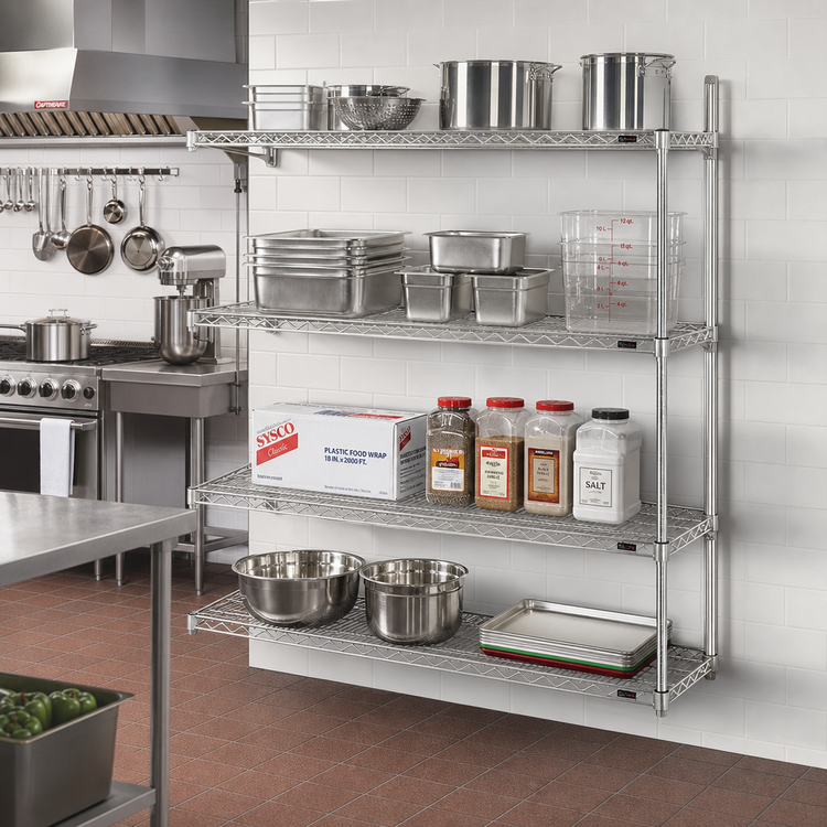 Product image #2 for Eagle Group A4-63-2472S 4-Tier Add-On Wire Shelving Unit with QuadTruss, 72 x 24 x 63 Inches, Stainless Steel Finish