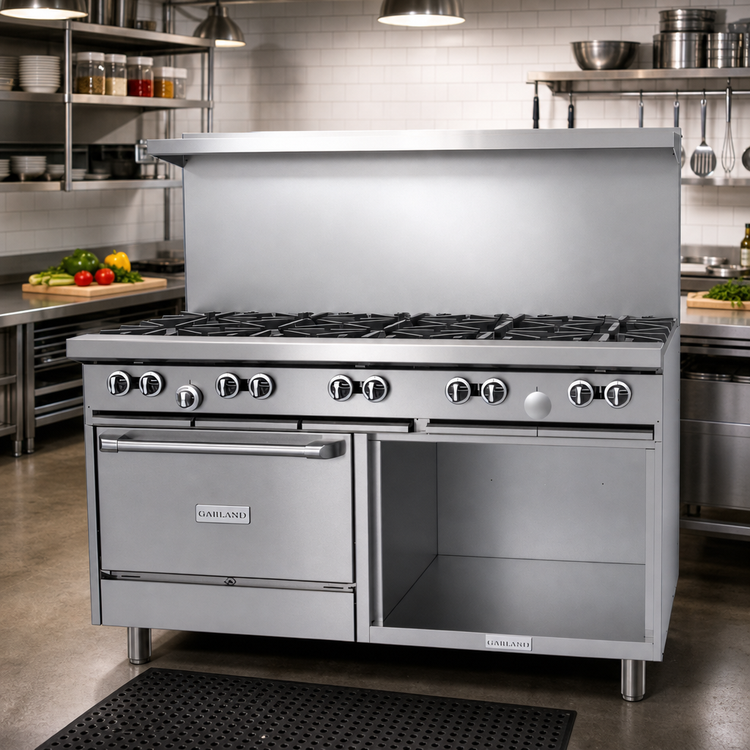 Product image #2 for Garland G Starfire Pro Series 60-Inch Gas Restaurant Range with 10 Open Burners, Standard Oven, and Storage Base