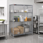 Thumbnail image #2 for Metro Super Erecta qwikSLOT SEC33CQ Stationary Chrome-Plated Wire Security Cage, 38-1/2"W x 21-1/2"D x 66-13/16"H, No Shelves