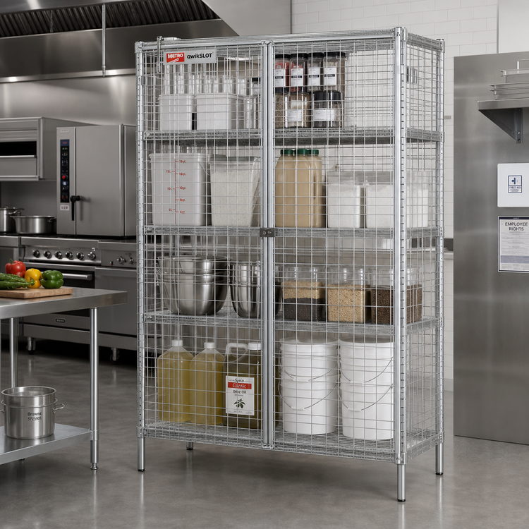 Product image #2 for Metro Super Erecta qwikSLOT Stationary Chrome-Plated Wire Security Cage