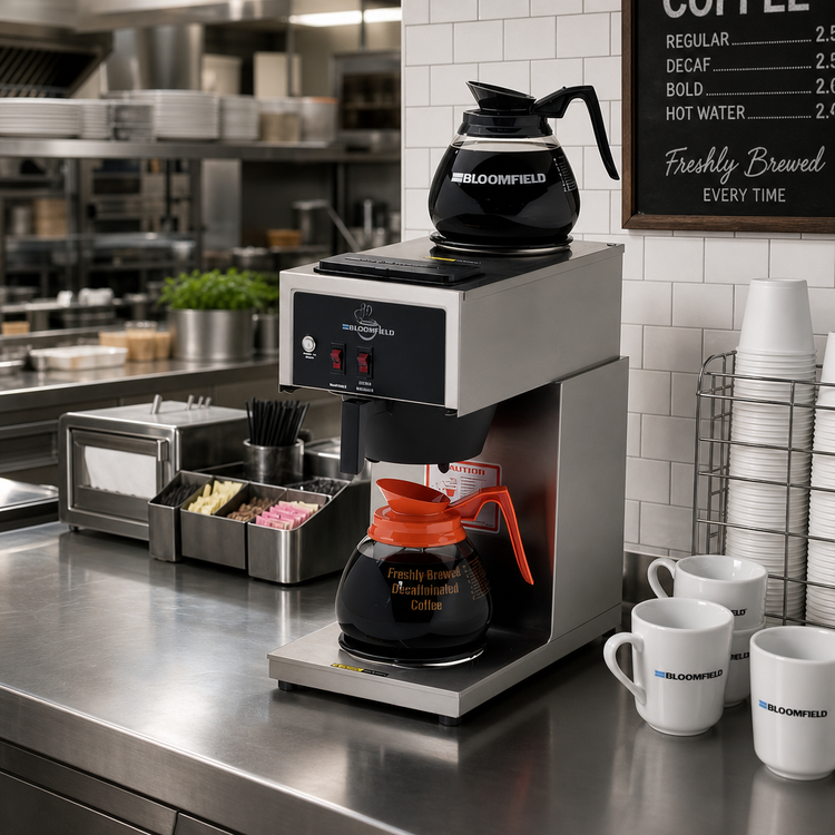 Product image #2 for Bloomfield Koffee King® 2-Warmer Low-Profile Pour-Over Commercial Drip Coffee Brewer, Manual Fill, 120V