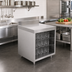 Thumbnail image #2 for Underbar Glass Rack Storage Unit with Flatboard Top, Open Front Cabinet Base, and 3-Inch Backsplash