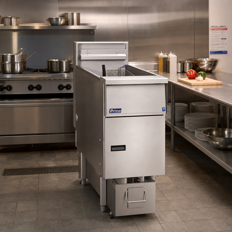 Product image #2 for Pitco Solstice Electric Fryer Prepackaged System with SoloFilter, 40-50 lb Tank, 17 kW