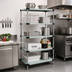 Thumbnail image #2 for Quantum 5-Shelf Solid Stainless Steel Shelving Starter Kit, 24 x 24 x 74 Inches