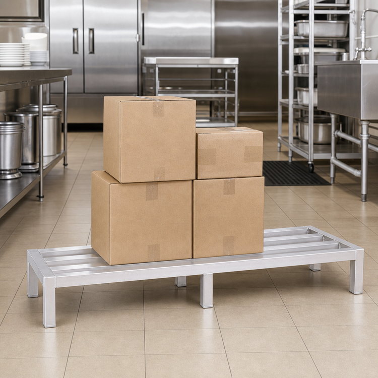 Product image #2 for 6-Leg Heavy Duty All-Welded Aluminum Dunnage Rack, 72"W x 24"D x 8"H, 4000 lb. Capacity