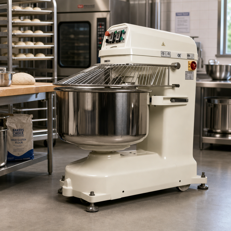 Product image #2 for BakeMax BMSM080 Heavy-Duty Floor Model Spiral Dough Mixer, 127 Qt Bowl, 176 lb Capacity