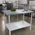 Thumbnail image #2 for John Boos Stallion 60 Inch x 36 Inch 14 Gauge Stainless Steel Top Work Table with Stallion Safety Edge, Galvanized Base, and Adjustable Undershelf