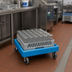 Thumbnail image #3 for OptiClean Single-Stack Glass Rack Dolly, No Handle, Blue Polypropylene, 350 lb Capacity