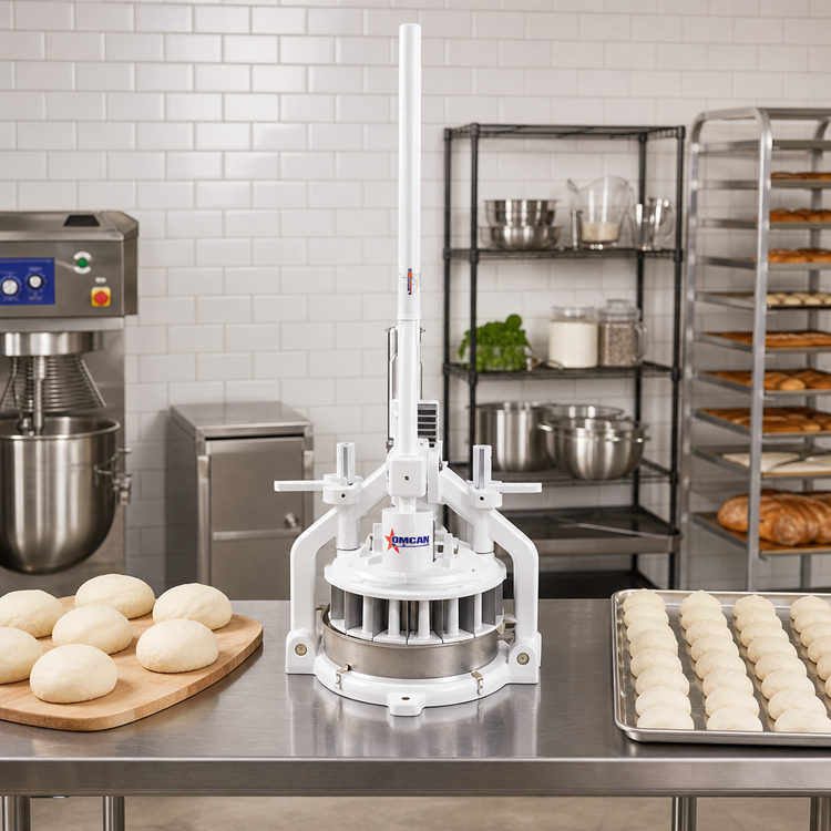 Product image #2 for Omcan USA Manual Countertop Dough Divider, 6.6 lb Capacity, 30-Piece, White Enamel Finish