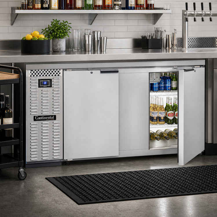 Product image #2 for Continental Refrigerator BB69SNSSPT 69" Shallow Depth Pass-Thru Back Bar Cooler