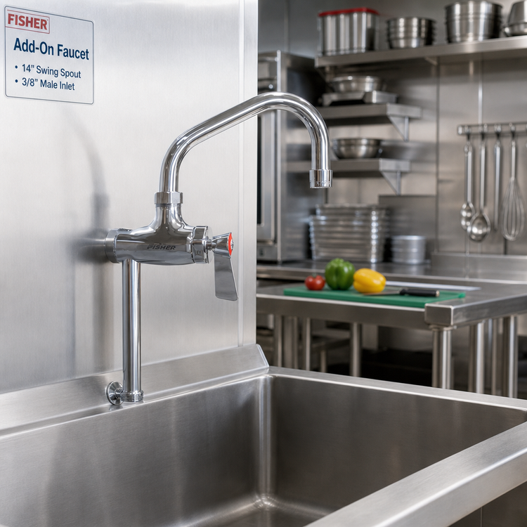 Product image #2 for Fisher Add-On Faucet with 14-Inch Swing Spout, 3/8-Inch Male Inlet