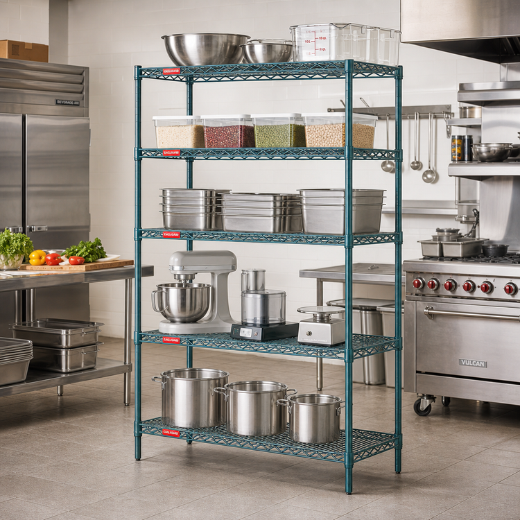 Product image #2 for EagleGard 5-Tier Wire Shelving Starter Unit, 42"W x 24"D x 74"H, Hybrid Epoxy Finish