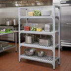 Thumbnail image #3 for Cambro Camshelving® Premium CPSK1830VS4480 Polymer Shelf Kit, 18" x 30", 4-Shelf Vented & Solid, Speckled Gray