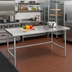 Thumbnail image #2 for Advance Tabco TVSS-307 84 x 30 Inch 14-Gauge 304 Stainless Steel Work Table, Open Base