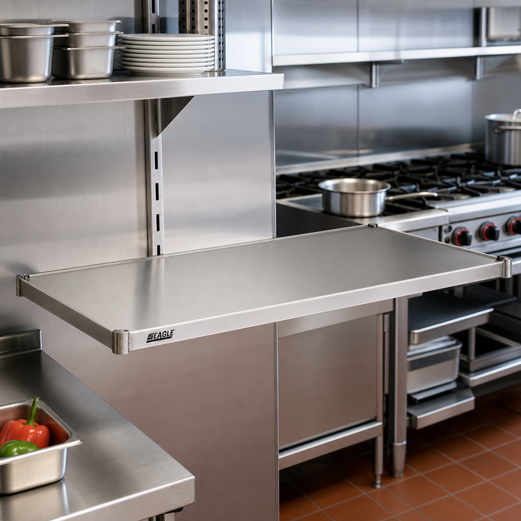 Product image #2 for Eagle Group 36 Inch x 21 Inch Solid Stainless Steel Shelf with Marine Edge