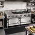 Thumbnail image #2 for Bistro 72-Inch Shallow-Depth Heavy-Duty Gas Restaurant Range with 12 Open Burners and 2 Standard Ovens