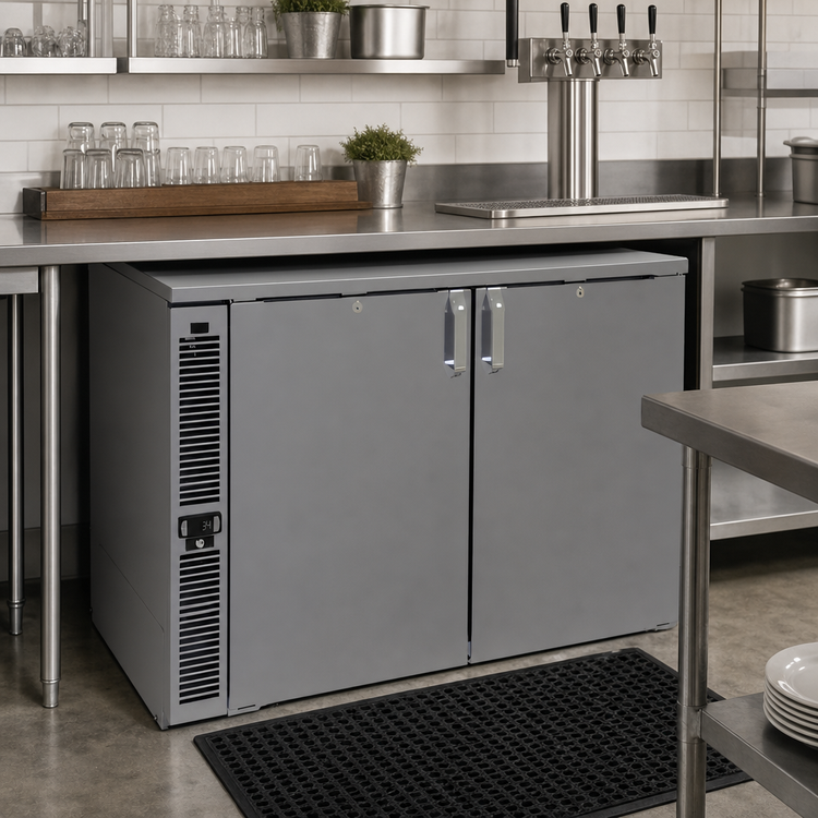Product image #2 for Glastender F1SL44 One-Zone Side-Serviced Low-Profile 44-Inch Wide Two-Section Glass Froster
