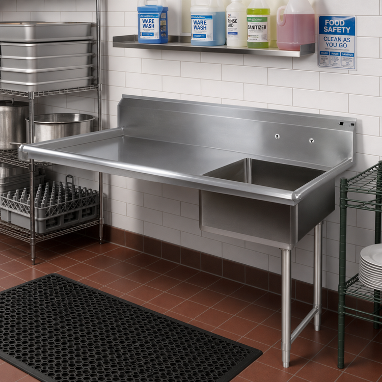 Product image #2 for John Boos 50-Inch Soiled Undercounter Straight Dish Table with Right-to-Left Operation