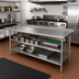 Thumbnail image #3 for 72 Inch x 30 Inch Stainless Steel 18-Gauge Work Table with 1.5 Inch Backsplash and 2 Undershelves
