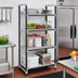 Thumbnail image #2 for Cambro Camshelving Elements XTRA 4-Tier Stationary Starter Polymer Shelving Unit, 24W x 21D x 72H, 3 Vented and 1 Solid Shelves