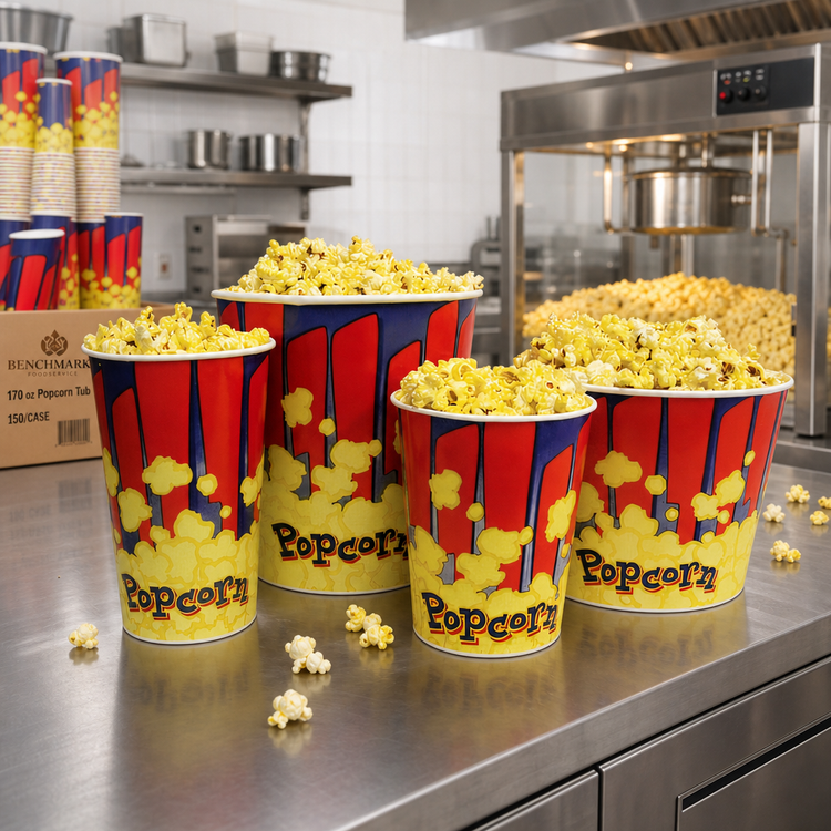 Product image #2 for Benchmark 170 oz Popcorn Tub, 7.5-Inch Top Diameter x 10-Inch High, 150/Case