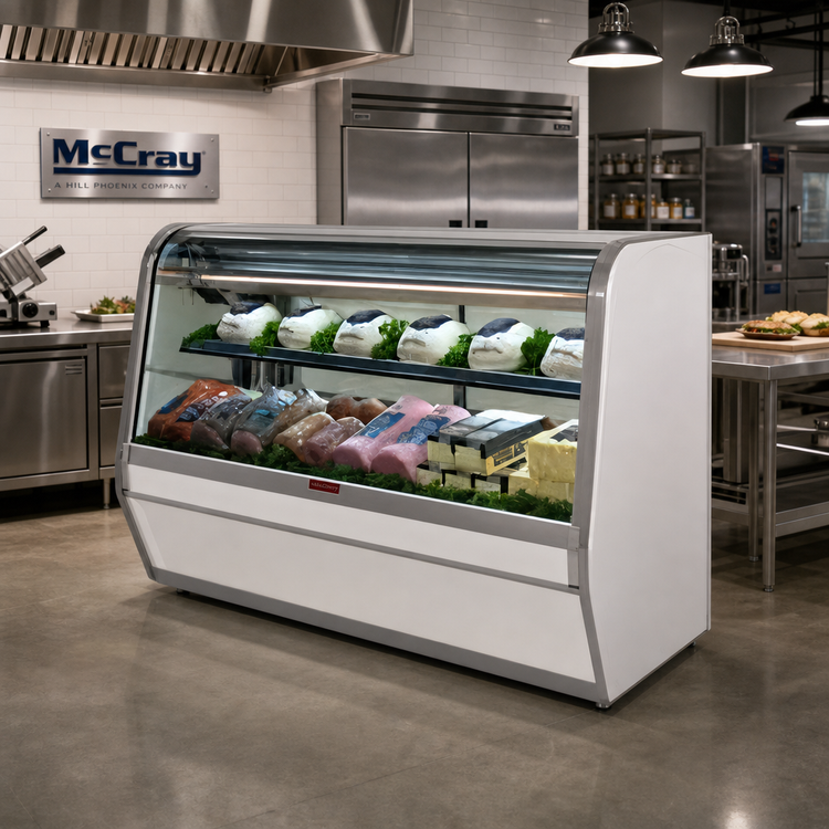 Product image #2 for Howard-McCray 50-Inch Curved Glass Full-Service Deli Meat & Cheese Case, Remote Refrigeration, LED Lighting