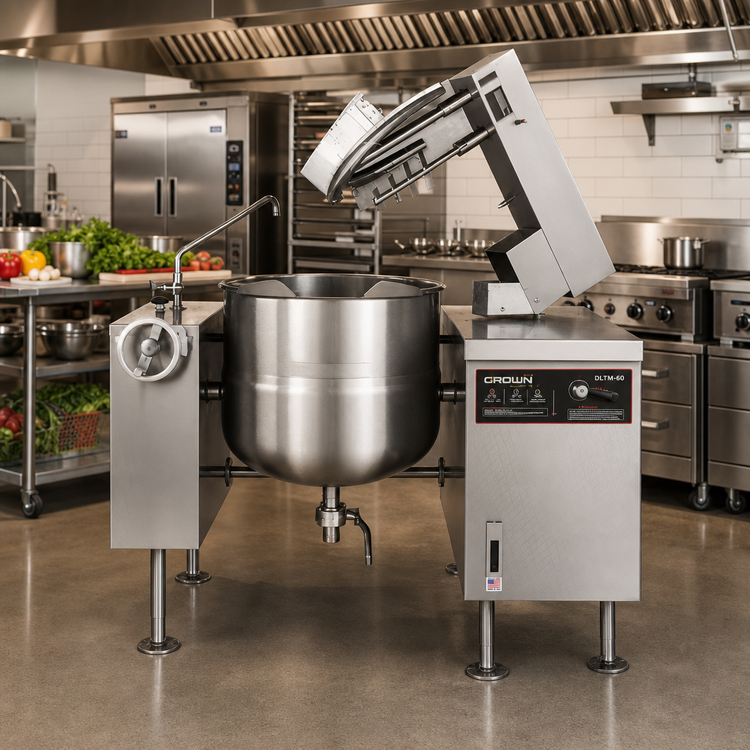 Product image #2 for Crown DLTM-60 Direct Steam Tilting Mixer Kettle, 60 Gallon