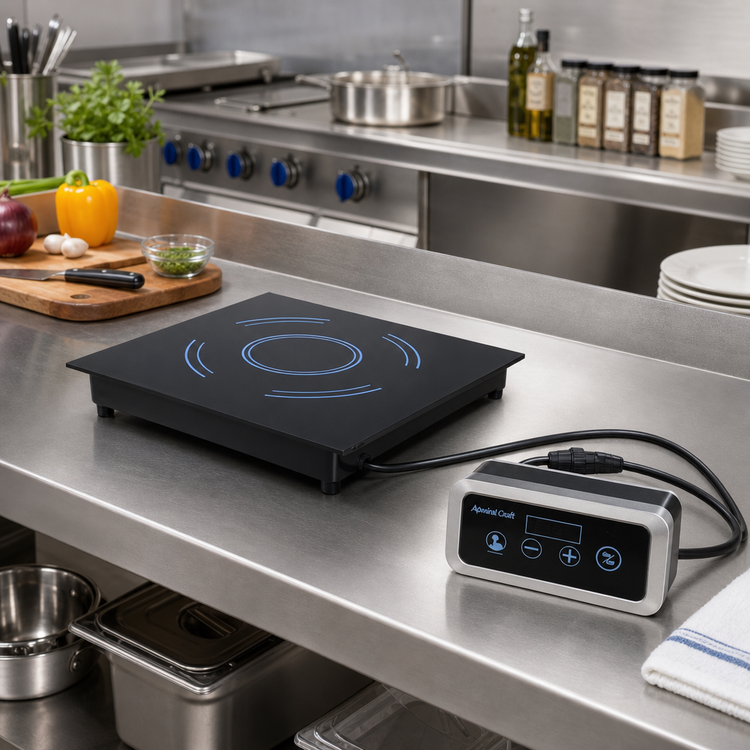 Product image #2 for Admiral Craft Drop-In Single-Burner Induction Cooktop with Remote Control Box, 120V