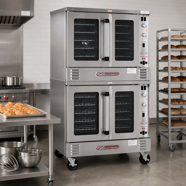 Product image #2 for Southbend Platinum Double Deck Bakery-Depth Electric Convection Oven with Standard Controls and Dependent Glass Doors
