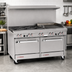 Thumbnail image #2 for Southbend S-Series 60-Inch Gas Restaurant Range with 6 Open Burners, 24-Inch Raised Griddle/Broiler, Standard Oven and Cabinet Base
