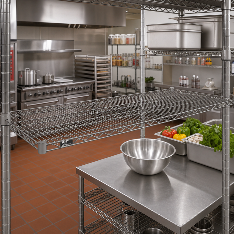 Product image #2 for Metro Super Erecta 72"W x 30"D Super Wide Wire Shelf, Metroseal Gray Epoxy-Coated with Microban