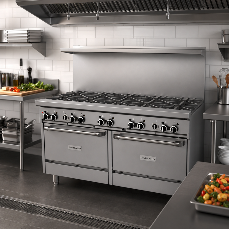 Product image #2 for Garland GFE Starfire Pro 60-Inch Gas Restaurant Range with 10 Open Burners and 2 Standard Ovens
