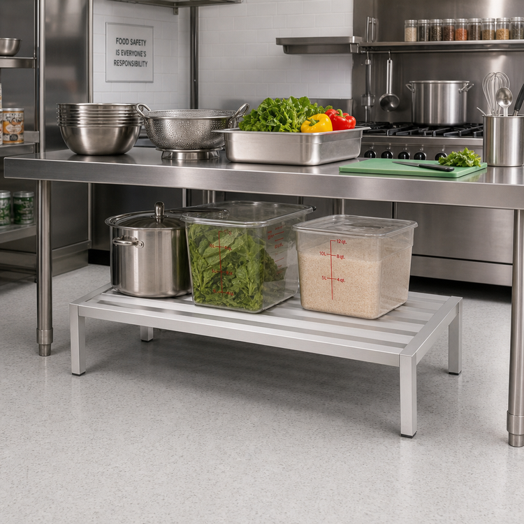 Product image #2 for New Age 60-Inch W x 20-Inch D x 12-Inch H All-Welded Aluminum Dunnage Rack, 1500 lb Capacity