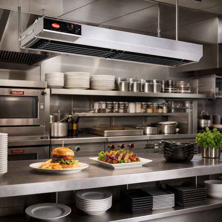 Product image #2 for Hatco Glo-Ray Lighted Dual Infra-Black Strip Heater, 54-Inch Wide, Aluminum, 6-Inch Spacer