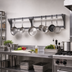 Thumbnail image #2 for Eagle Group 36-Inch Wall-Mounted Aluminum Double-Bar Pot Rack with 6 Double-Pronged Hooks