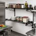 Thumbnail image #2 for Quantum Wall-Mount Cantilever Double Shelf Wire Shelving Unit, 60 x 14 Inches, Black Epoxy Finish