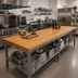 Thumbnail image #2 for John Boos Appalachian OKT Series Edge Grain Oak Island Countertop, 144 x 27 x 1-1/2 Inch, Varnique Finish
