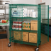 Thumbnail image #2 for Quantum Mobile Wire Security Cage with Locking Panel Doors and 2 Intermediate Shelves, 60 x 18 x 69 Inches, Green Epoxy