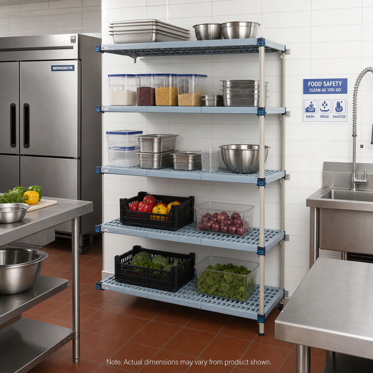 Product image #2 for MetroMax Q 5-Shelf Add-On Polymer/Wire Shelving Unit, 42"W x 18"D x 74"H