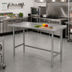 Thumbnail image #2 for Advance Tabco TFLG-3610 120-Inch x 36-Inch 14-Gauge 304 Stainless Steel Work Table with 1-1/2-Inch Rear Up-Turn and Galvanized Open Base
