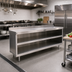 Thumbnail image #2 for La Rosa Refrigeration Open Cabinet Base Utility Stand, 96 Inches x 32 Inches, 304 Stainless Steel