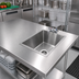 Thumbnail image #2 for Advance Tabco TA-11F Built-In Welded Single-Bowl Sink for Table Tops, 10 x 14 x 10 Inch Bowl, Faucet Included