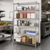 Thumbnail image #2 for Quantum 60-Inch W x 18-Inch D x 86-Inch H Chrome Wire Shelving Starter Kit with 5 Shelves