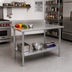 Thumbnail image #2 for John Boos Stallion 72-Inch x 30-Inch 16-Gauge Stainless Steel Top Work Table with 5-Inch Backsplash and Galvanized Undershelf
