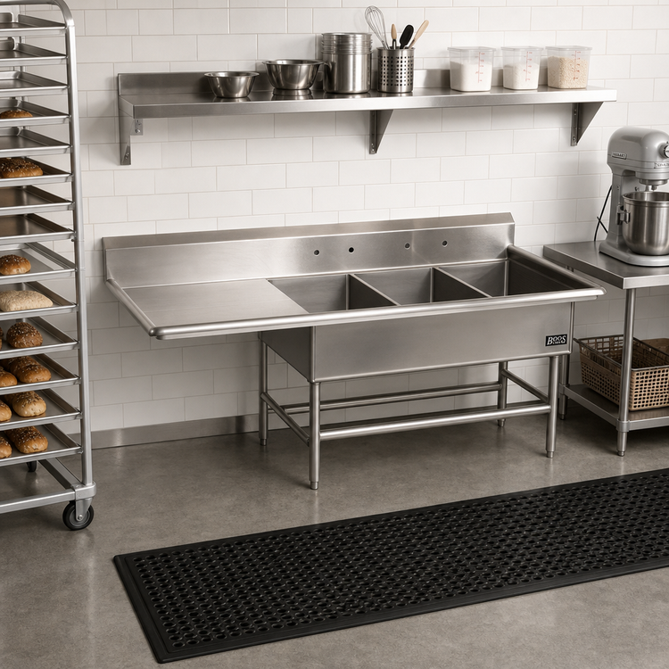 Product image #2 for John Boos Pro-Bowl 3-Compartment Bakery Sink with 30-Inch Left Drainboard