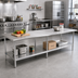 Thumbnail image #2 for Sapphire Manufacturing 120 Inch x 36 Inch Stainless Steel Work Table with Adjustable Undershelf