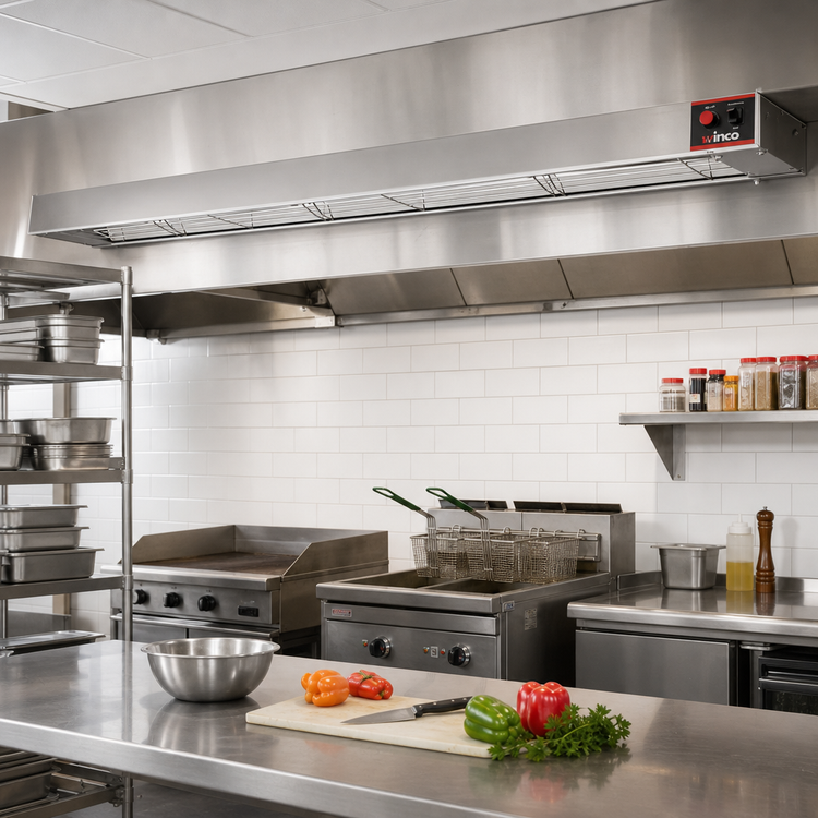 Product image #2 for Winco 72-Inch Electric Unlighted Strip Heater with Aluminum Body and Undermount Brackets