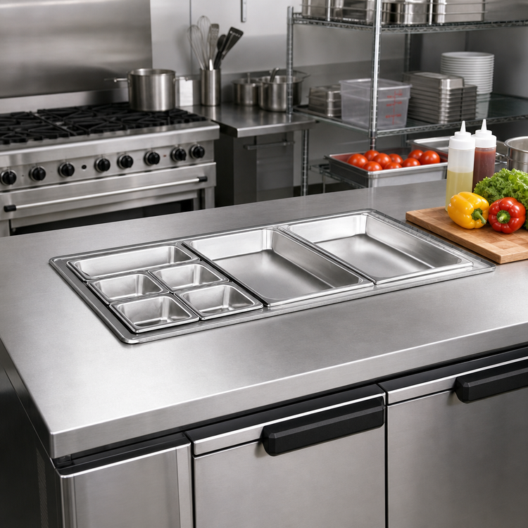 Product image #2 for Atlas Metal WIC-4 4-Pan Drop-In Iced Cold Food Well